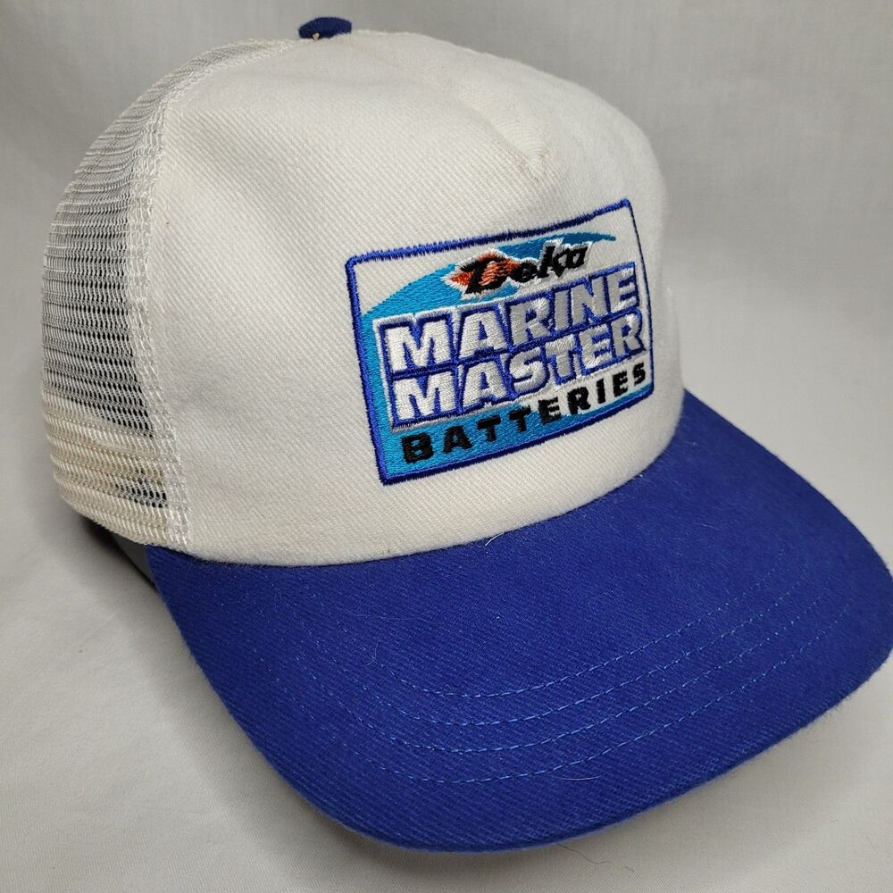 Vtg 80s Deka Marine Master Batteries Trucker Hat Mesh Cap Automotive Gas Mens